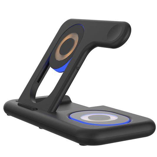 Y36 6-in-1 15W Folding Wireless Charger Night Light Phone Earphone Watch Fast Charging Dock Station
