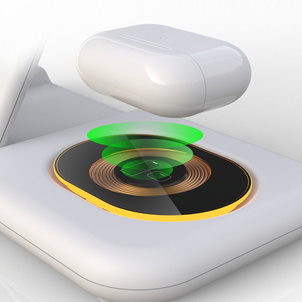 Y36 6-in-1 15W Folding Wireless Charger Night Light Phone Earphone Watch Fast Charging Dock Station
