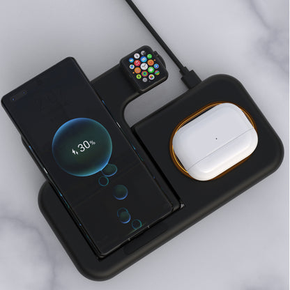 Y36 6-in-1 15W Folding Wireless Charger Night Light Phone Earphone Watch Fast Charging Dock Station