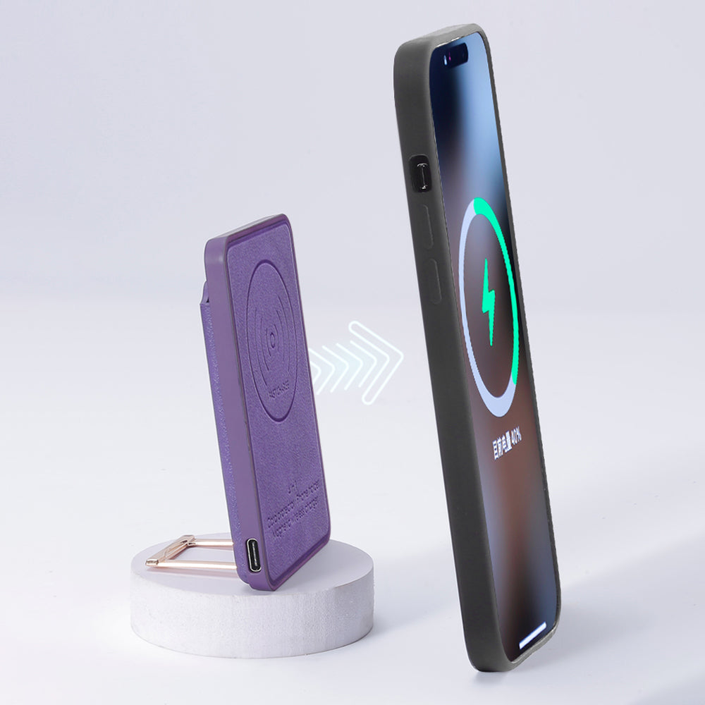 Magnetic Wireless Charger 4-in-1 15W Fast Wireless Charging Station with Kickstand / Card Holder (NO CE Certificated)