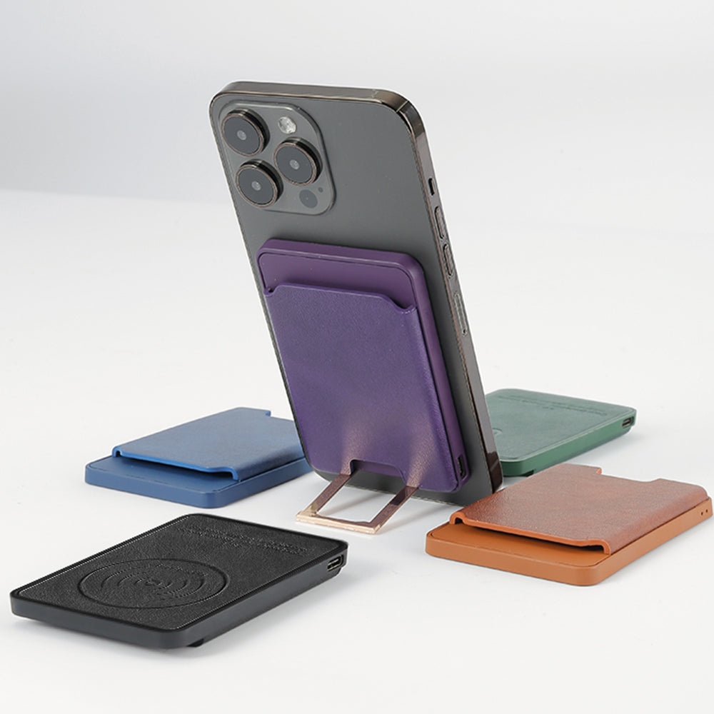 Magnetic Wireless Charger 4-in-1 15W Fast Wireless Charging Station with Kickstand / Card Holder (NO CE Certificated)