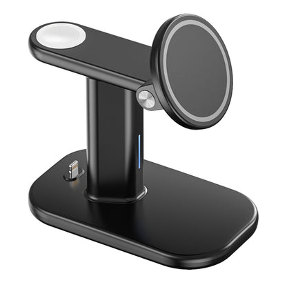 JJT-A70 3-in-1 15W Magnetic Rotatable Wireless Charger Watch Headset Phone Desktop Charging Stand