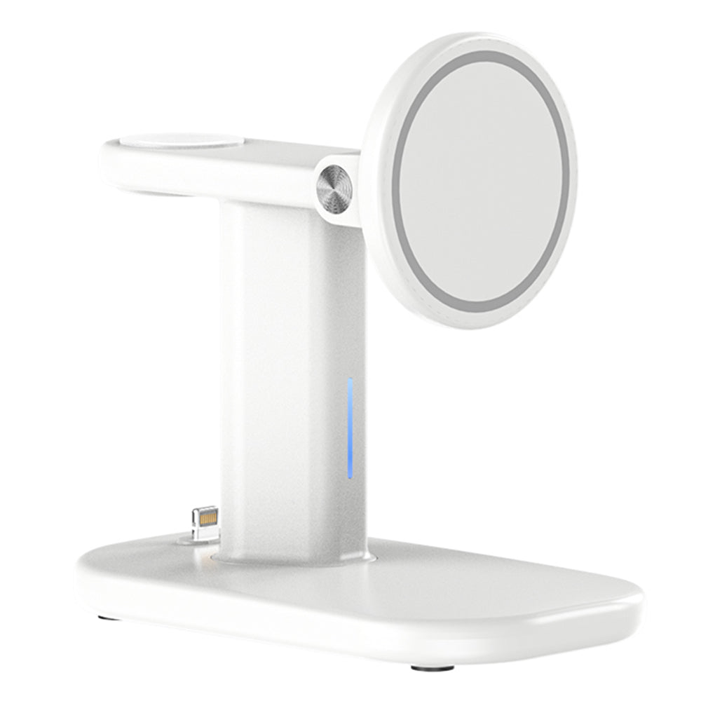 JJT-A70 3-in-1 15W Magnetic Rotatable Wireless Charger Watch Headset Phone Desktop Charging Stand