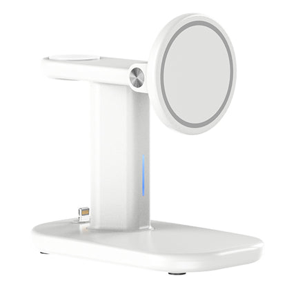 JJT-A70 3-in-1 15W Magnetic Rotatable Wireless Charger Watch Headset Phone Desktop Charging Stand