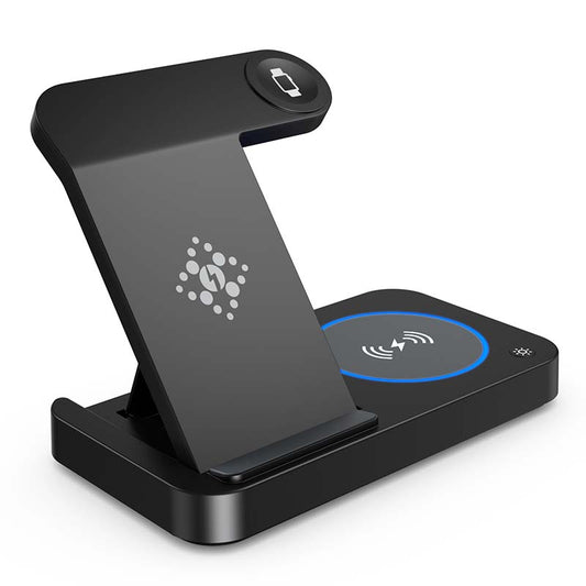 B-18 Foldable Magnetic Wireless Charger Watch Earphone Phone Charging Dock Stand