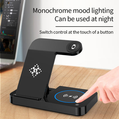 B-18 Foldable Magnetic Wireless Charger Watch Earphone Phone Charging Dock Stand