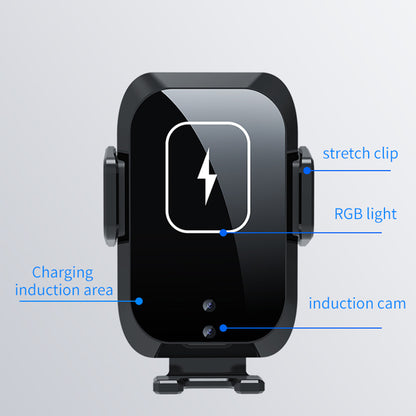 X11 Car Wireless Charger 15W Fast Charging Phone Mount Holder 3-Axis Car Charger with Air Outlet Holder (without Capacitor)