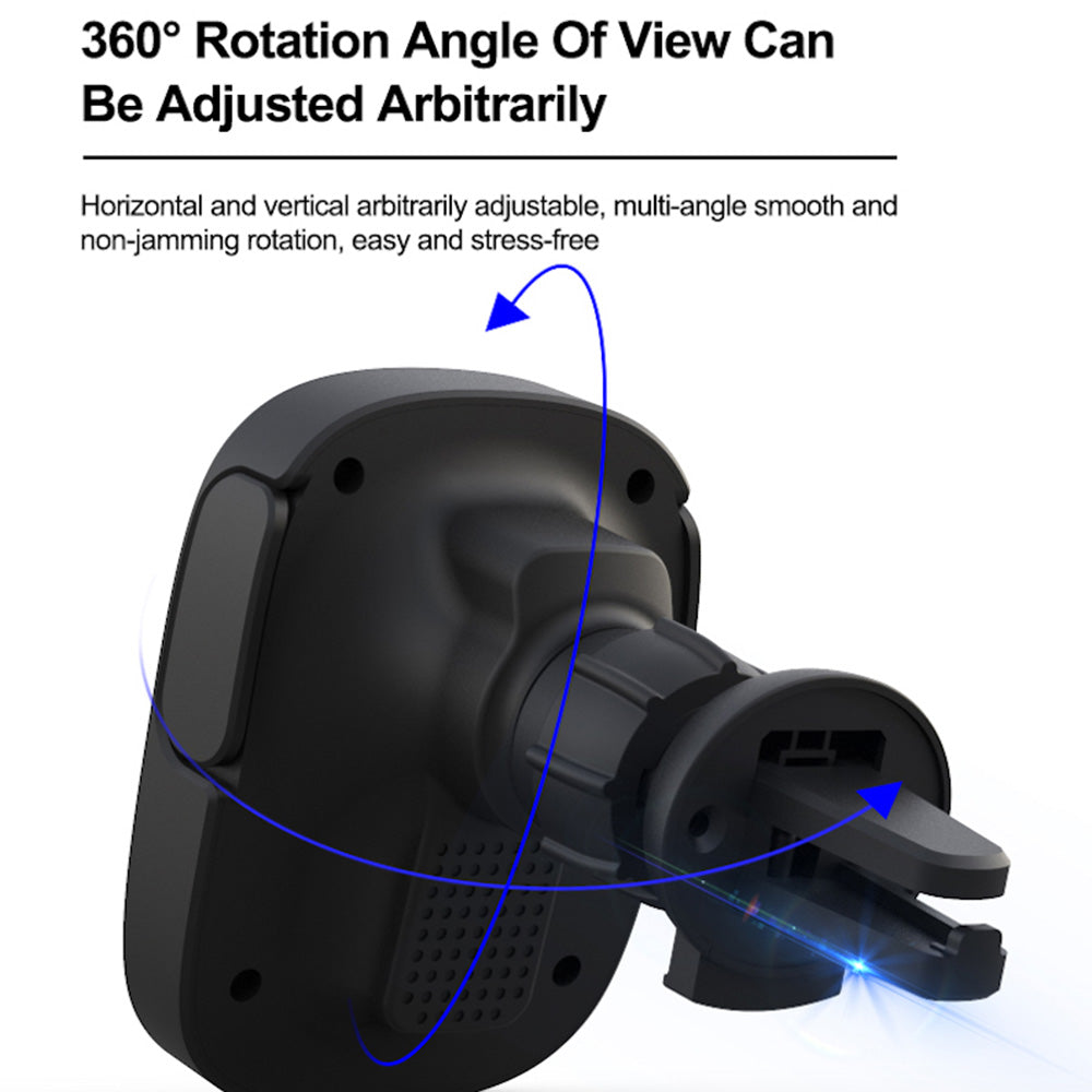 X13 15W Magnetic Car Wireless Charger for iPhone 12 / 13 / 14 Series, 360-Degree Rotating Air Vent Cell Phone Mount Charger