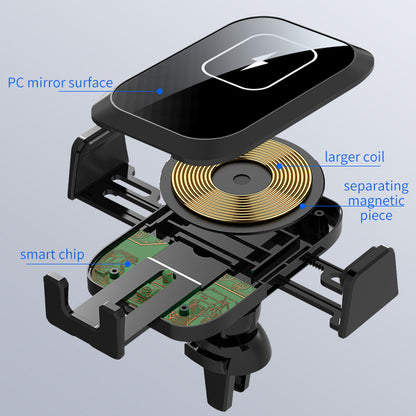 X11 3-Axis Car Wireless Charger 15W Fast Charging Phone Mount with Air Vent Holder, Dashboard Stand, QC3.0 Cigarette Lighter Charger