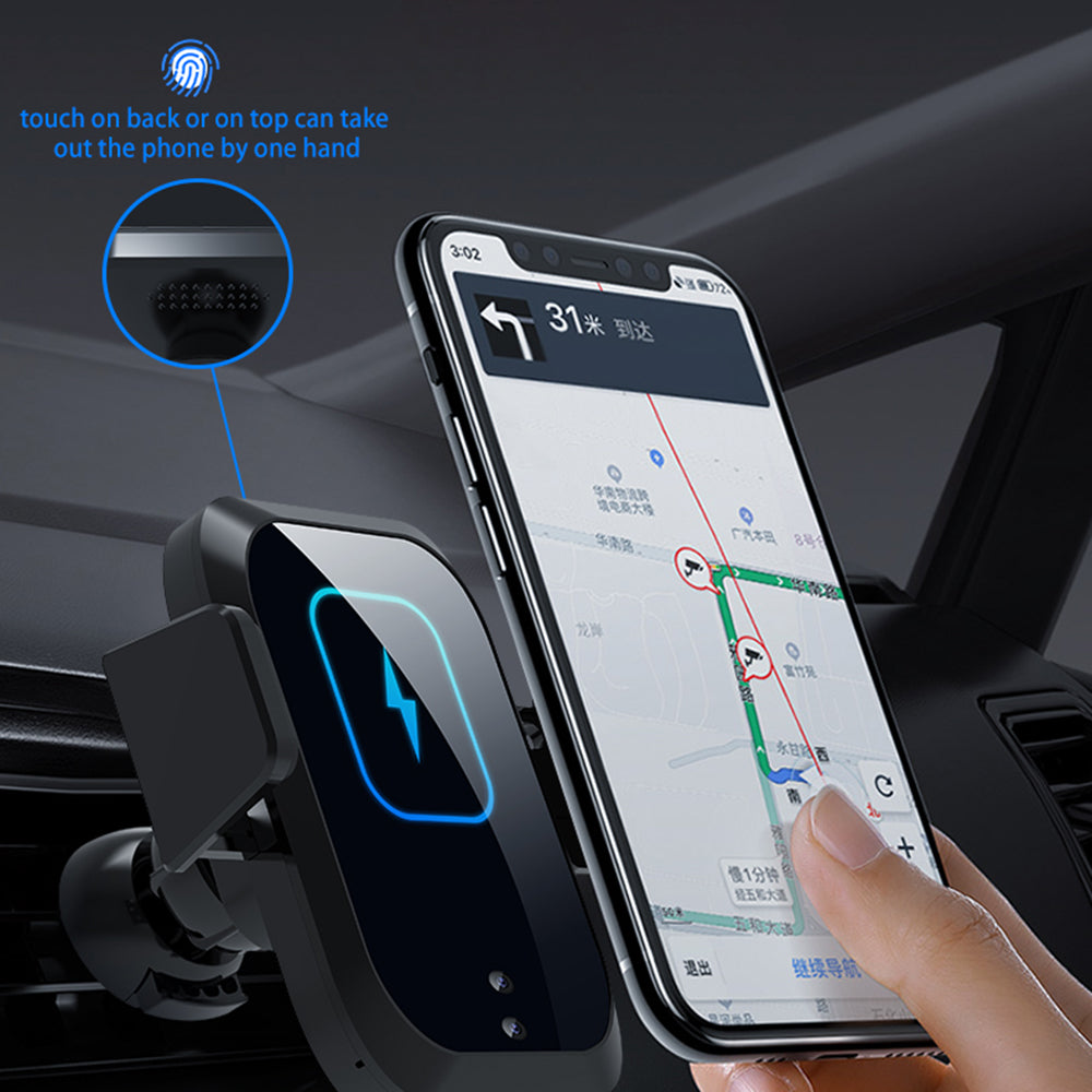 X11 3-Axis Car Wireless Charger 15W Fast Charging Phone Mount with Air Vent Holder, Dashboard Stand, QC3.0 Cigarette Lighter Charger