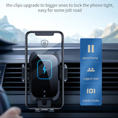 X11 3-Axis Car Wireless Charger 15W Fast Charging Phone Mount with Air Vent Holder, Dashboard Stand, QC3.0 Cigarette Lighter Charger