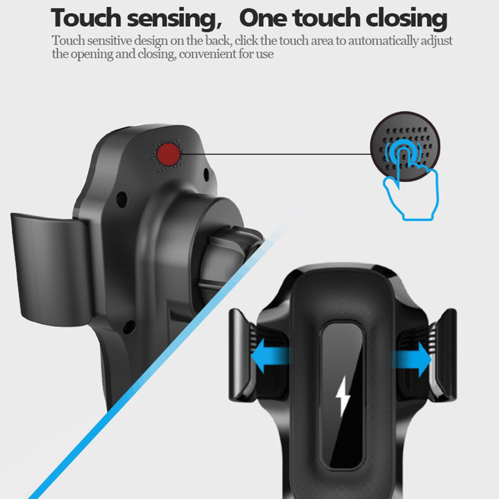 X15 15W Car Wireless Charger Touch Sensitive Mobile Phone Charger Mount with Charging Indicator