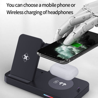B-19 4-in-1 Folding Wireless Charger Portable Phone Charger with Indicator for Headset, Watch Charging Stand (Only for Samsung Watch)