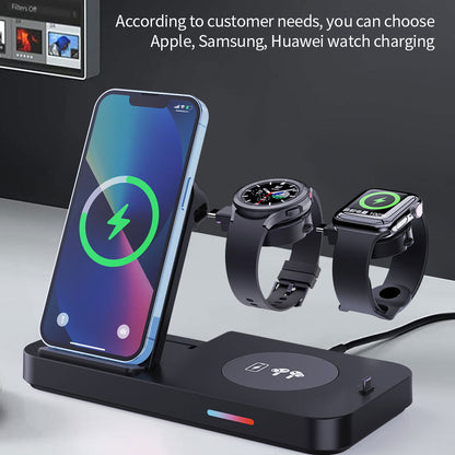 B-19 4-in-1 Folding Wireless Charger Portable Phone Charger with Indicator for Headset, Watch Charging Stand (Only for Samsung Watch)