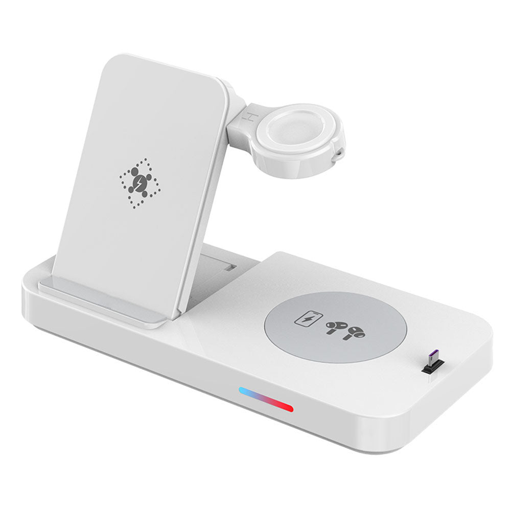 B-19 4-in-1 Folding Wireless Charger Portable Phone Charger with Indicator for Headset, Watch Charging Stand (Only for Samsung Watch)