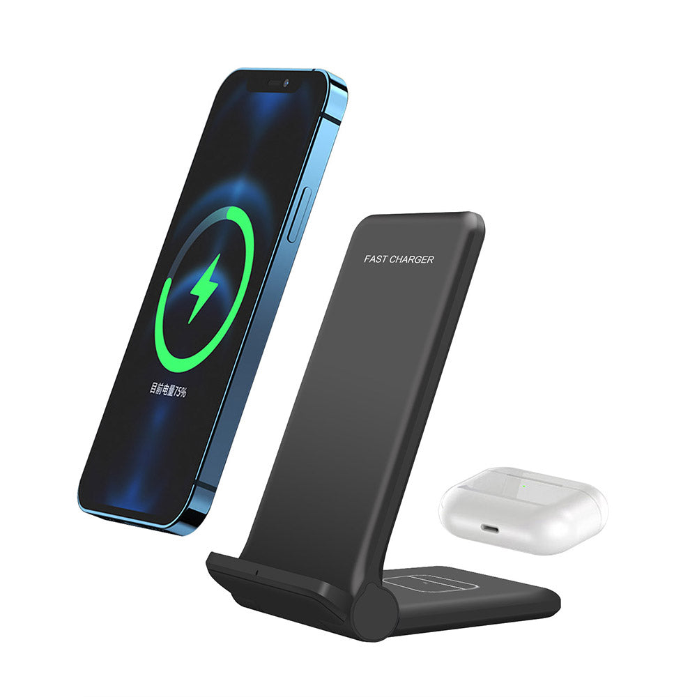 2 in 1 Wireless Charger Folding Bracket Fast Charger Station for Mobile Phone / Earphone