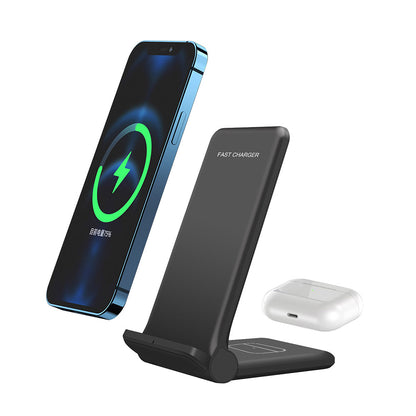 2 in 1 Wireless Charger Folding Bracket Fast Charger Station for Mobile Phone / Earphone