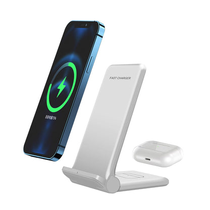 2 in 1 Wireless Charger Folding Bracket Fast Charger Station for Mobile Phone / Earphone