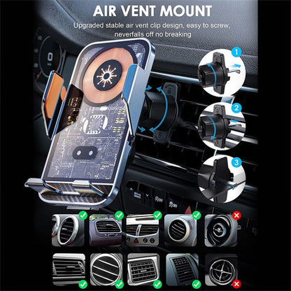 WEKOME WP-U204 15W Car Wireless Charger Intelligent Automatic Induction Air Vent Transparent Phone Holder