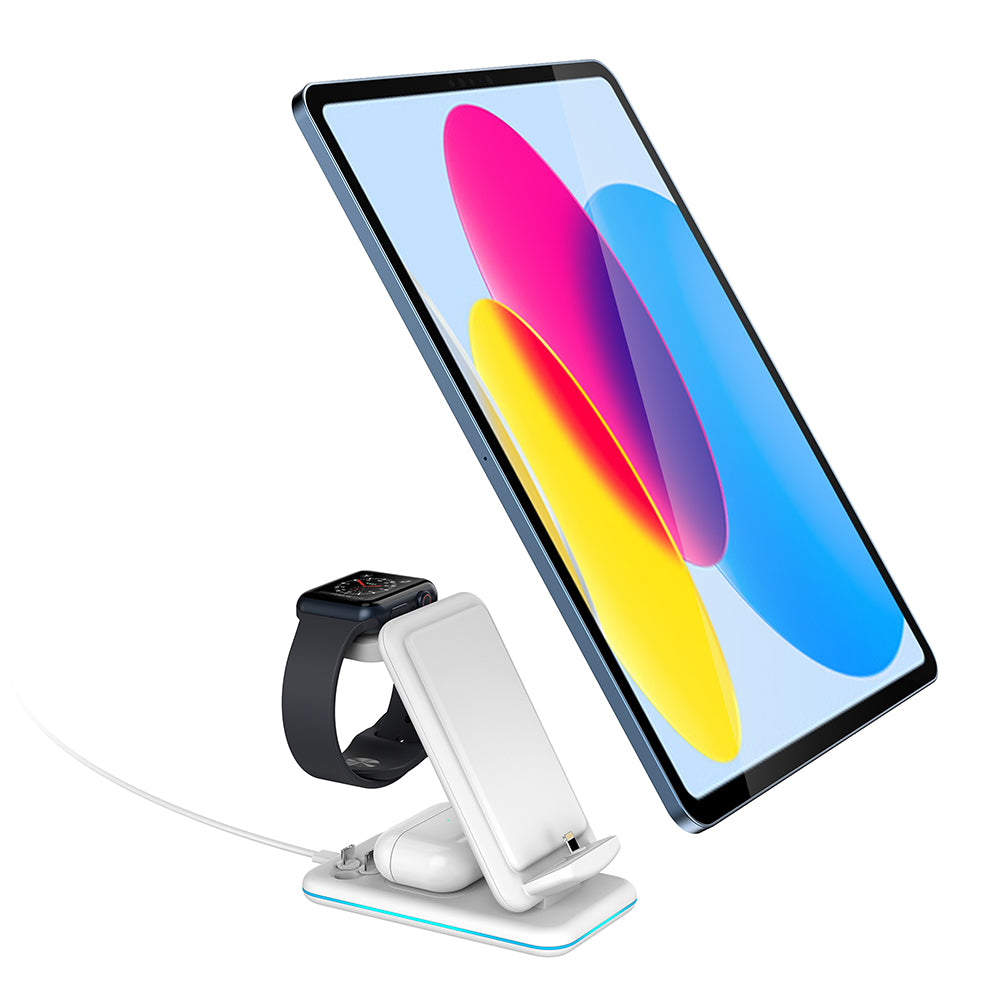 V15 3-in-1 Folding Wireless Charger for Mobile Phone / Headset / Watch 15W Max Charging Station