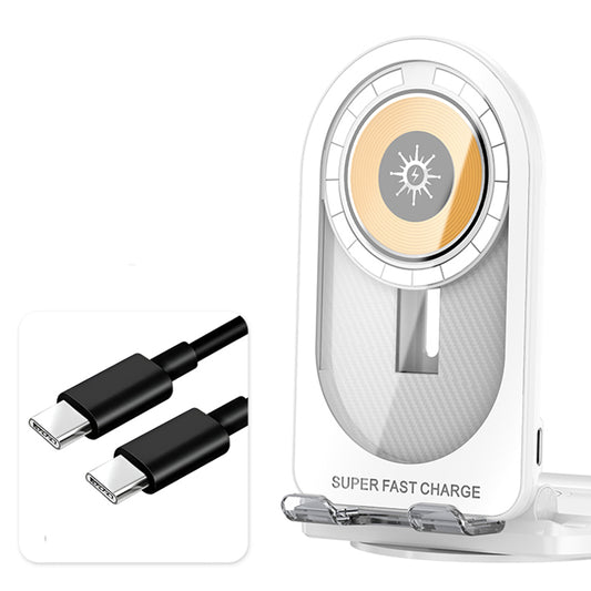 R19 Magnetic Transparent Phone Wireless Charger Desktop Vertical Rotating 15W Fast Charging Stand
