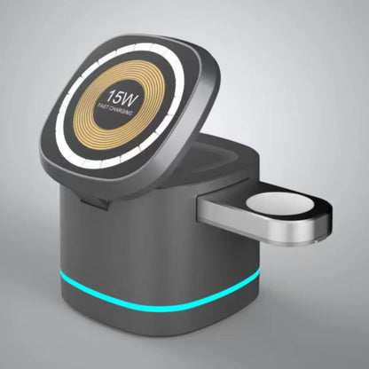 H32 15W 3-in-1 Magnetic Wireless Charger for Headset, Smart Watch Multi-Function Cell Phone Charging Stand
