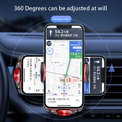 A6 15W Intelligent Magnetic Wireless Charger Phone Mount Automatic Clamping Car Phone Holder with RGB Dazzling Lights