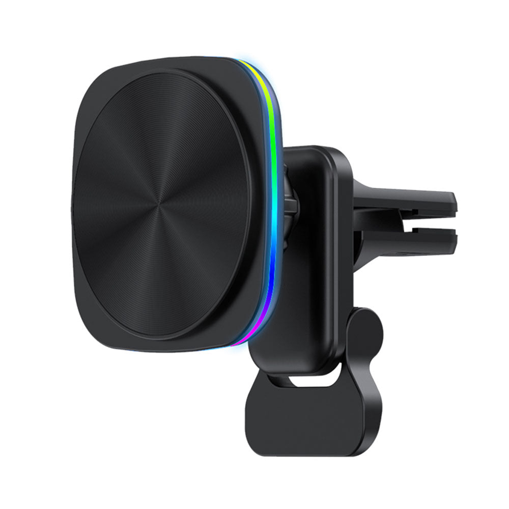 JJT-A92 Car Air Outlet Magnetic Wireless Charger 15W Charging Pad with RGB Light