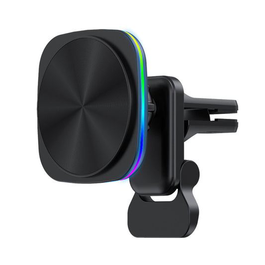 JJT-A92 Car Air Outlet Magnetic Wireless Charger 15W Charging Pad with RGB Light