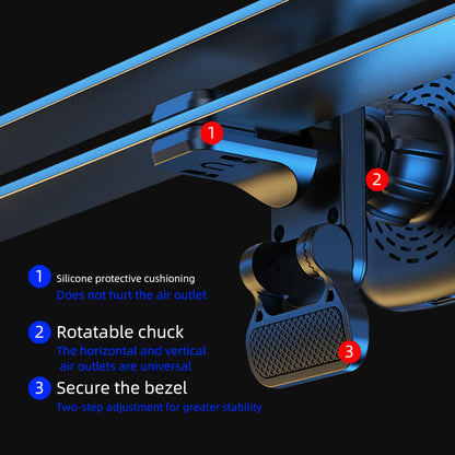 JJT-A92 Car Air Outlet Magnetic Wireless Charger 15W Charging Pad with RGB Light