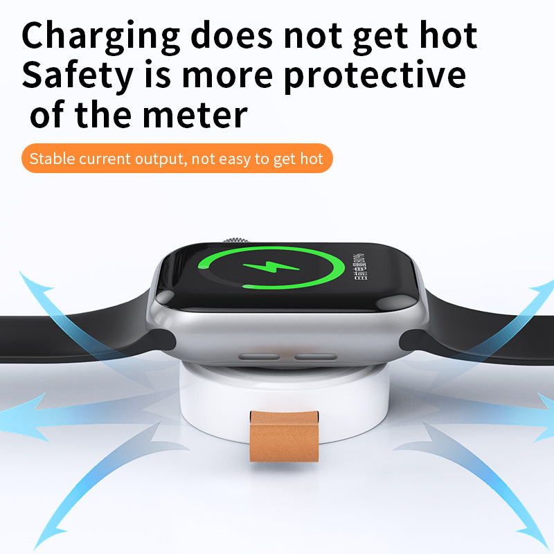 JJT-X52 For Apple Watch Series 1-8 Mini Magnetic Wireless Charging Pad Smartwatch Charger with USB-C Plug