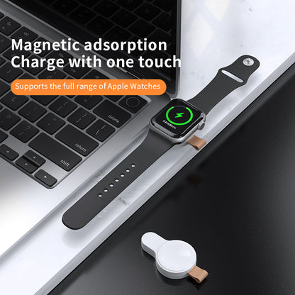 JJT-X52 For Apple Watch Series 1-8 Mini Magnetic Wireless Charging Pad Smartwatch Charger with USB-C Plug