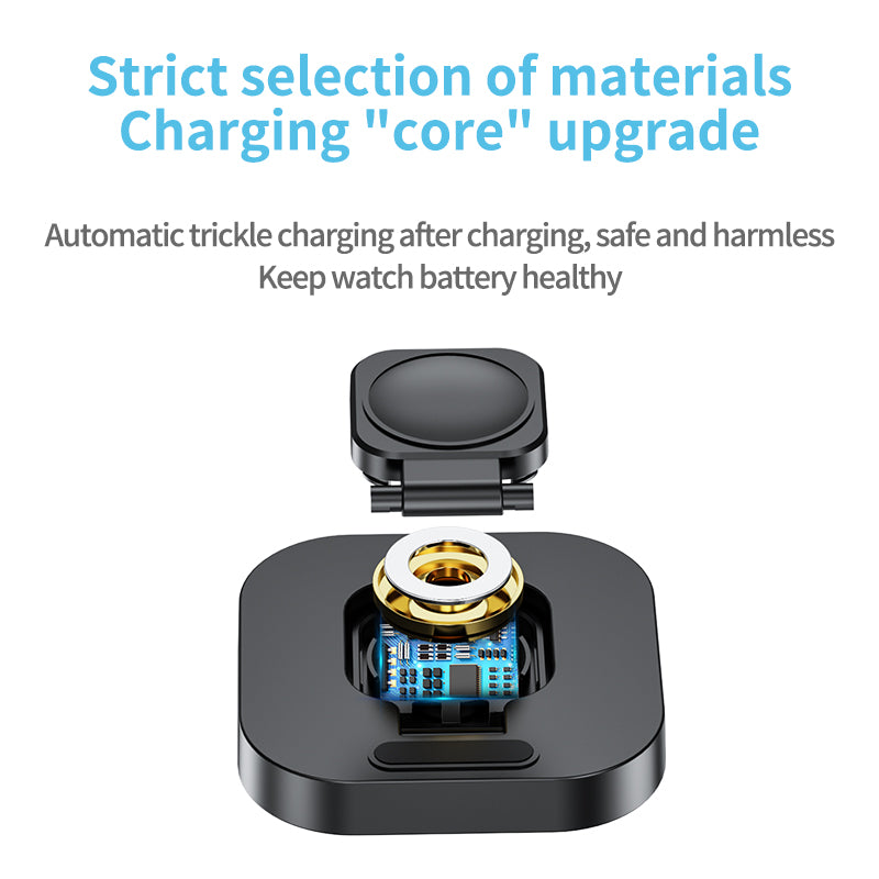 JJT-A56 For Apple Watch Series 1-8 Foldable Smartwatch Charger Mini Magnetic Wireless Charging Pad