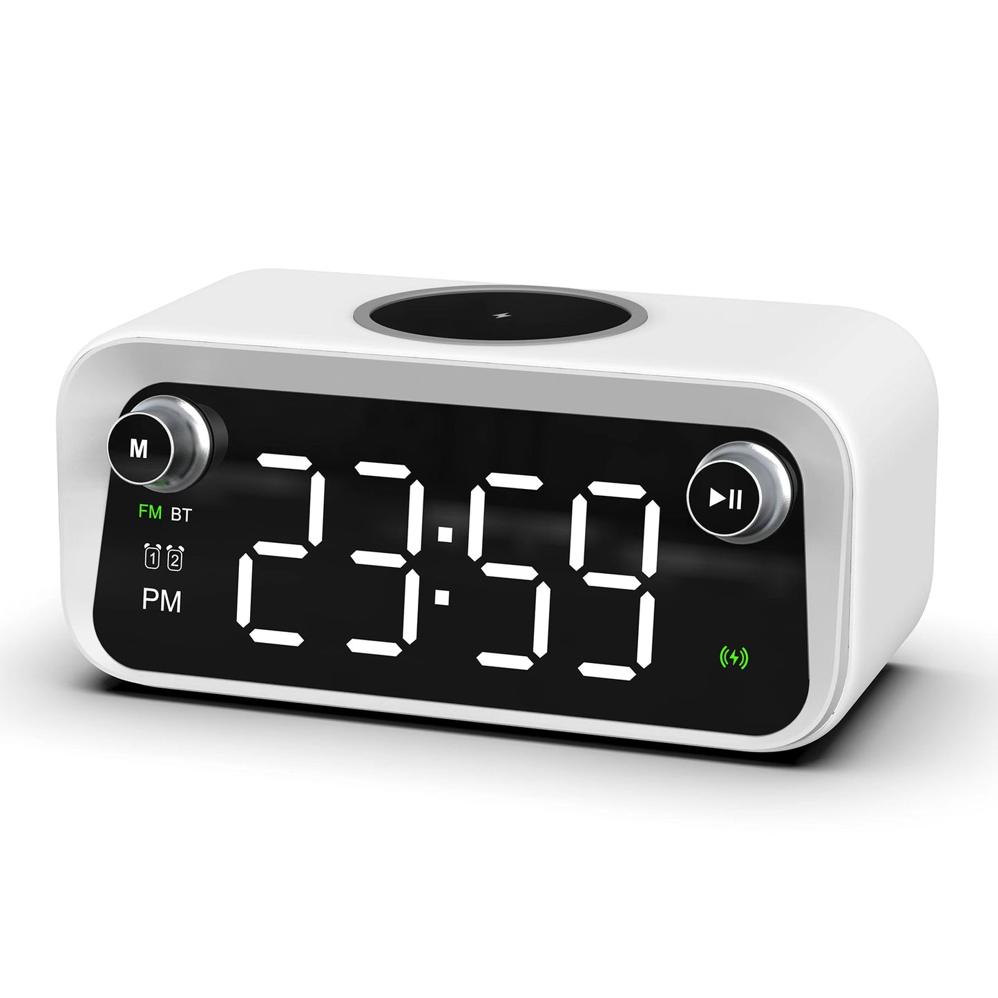 W218 Wireless Charger Phone Charger Alarm Clock with Night Light Bluetooth Speaker FM Radio