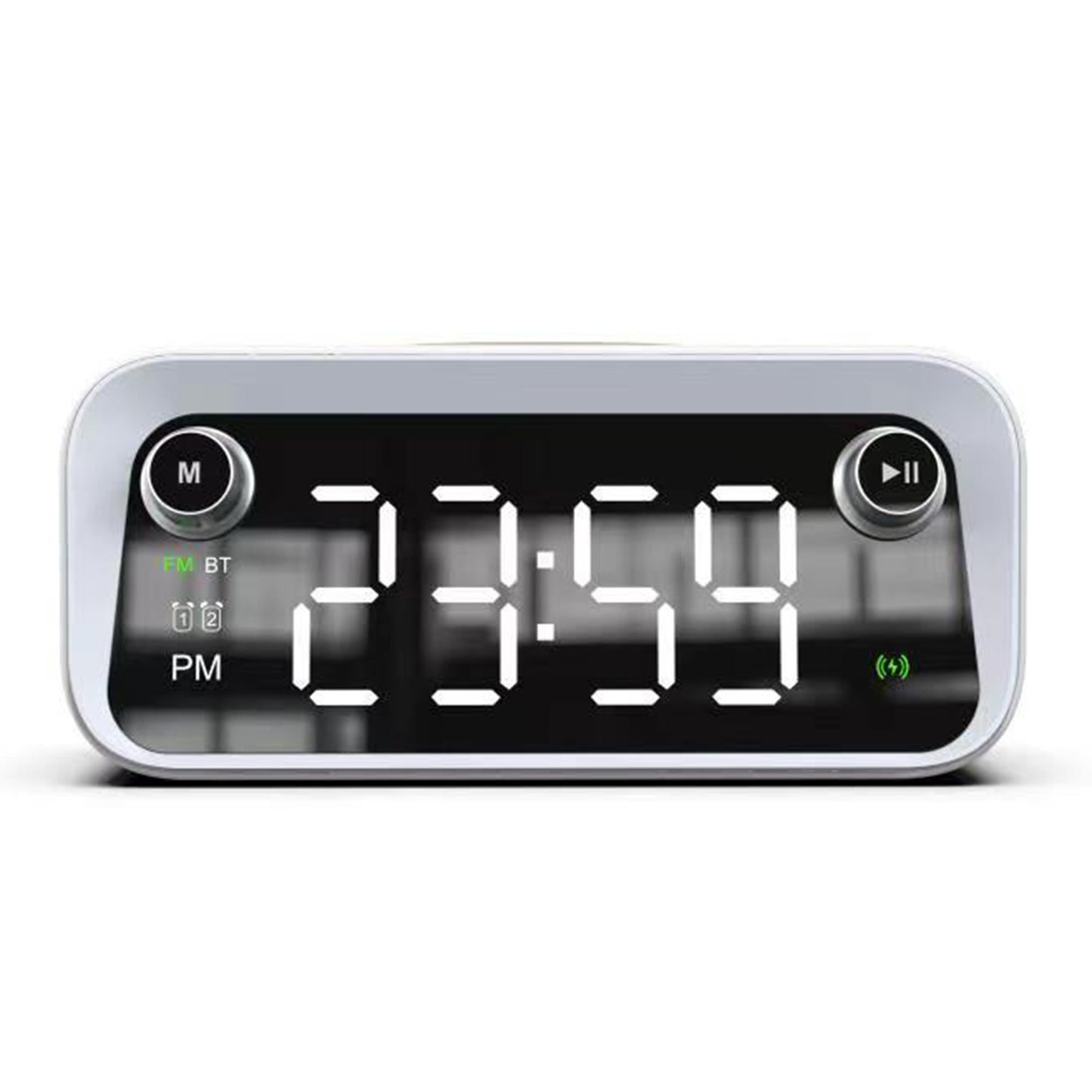 W218 Wireless Charger Phone Charger Alarm Clock with Night Light Bluetooth Speaker FM Radio