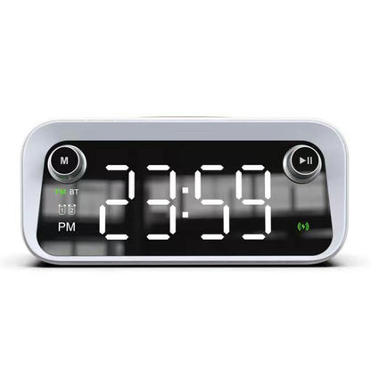 W218 Wireless Charger Phone Charger Alarm Clock with Night Light Bluetooth Speaker FM Radio