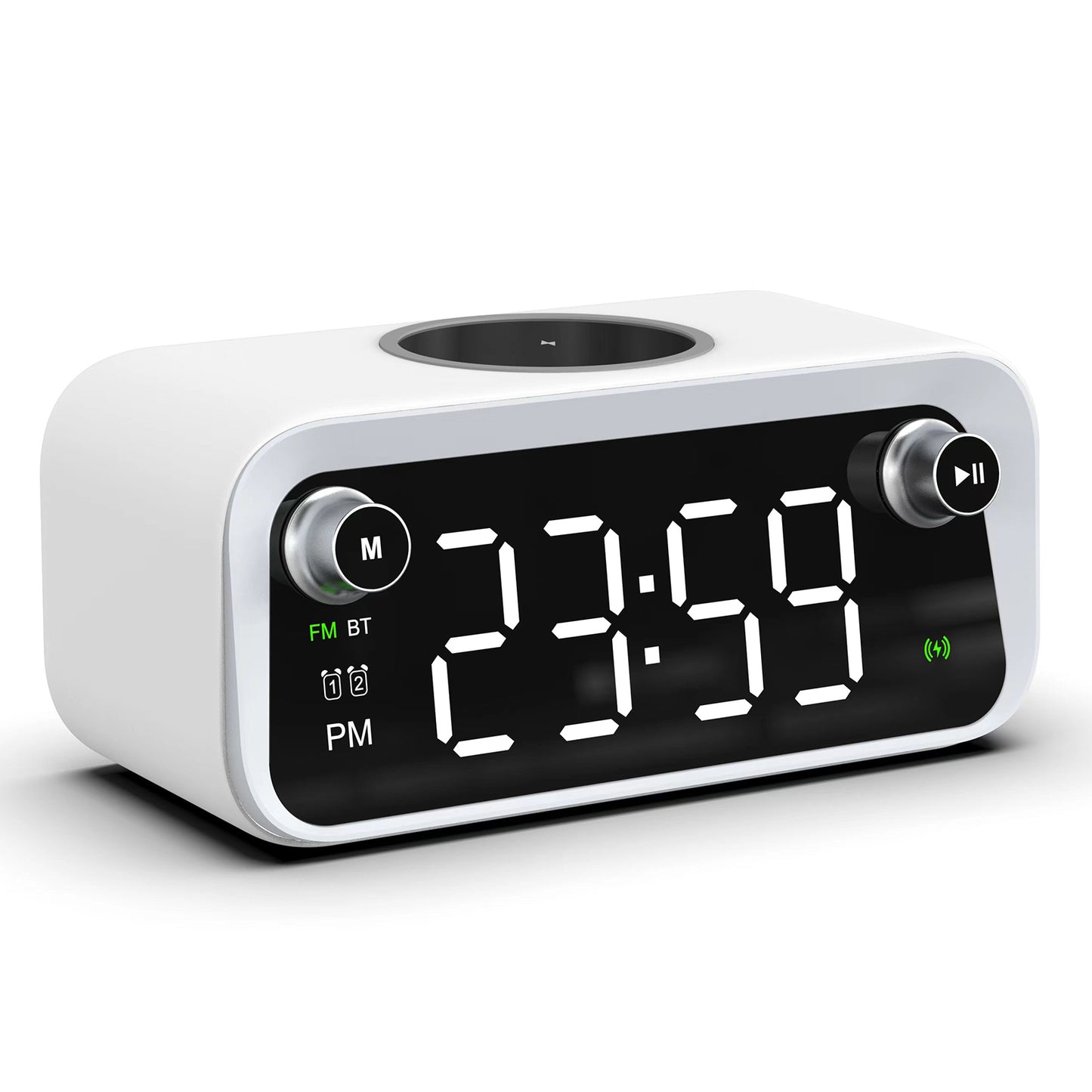 W218 Wireless Charger Phone Charger Alarm Clock with Night Light Bluetooth Speaker FM Radio