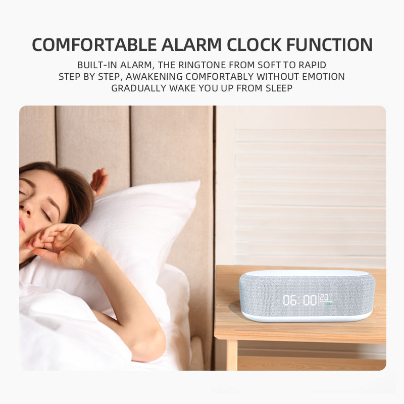 W852 Alarm Clocks 15W Wireless Charger 3 Modes Stepless Dimmable Night Lights with Temperature Display