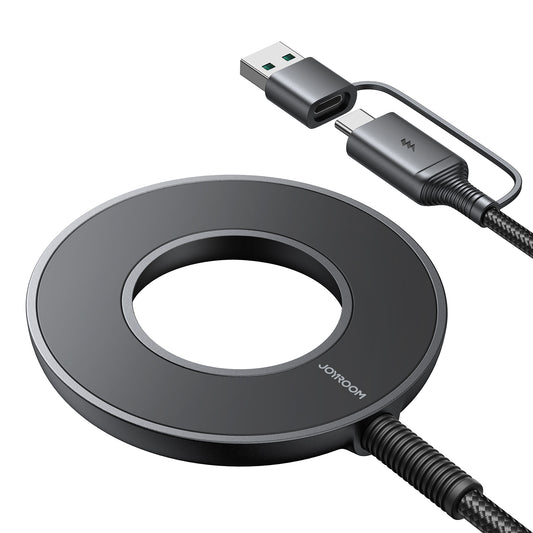 JOYROOM WQM03 2 in 1 15W Wireless Charger Hollow Design Magnetic Charger Pad Compatible with MagSafe