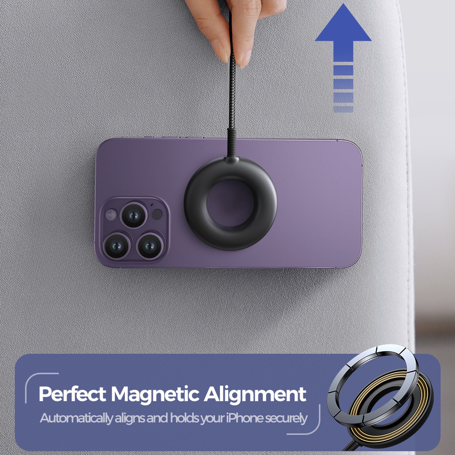 JOYROOM WQM03 2 in 1 15W Wireless Charger Hollow Design Magnetic Charger Pad Compatible with MagSafe