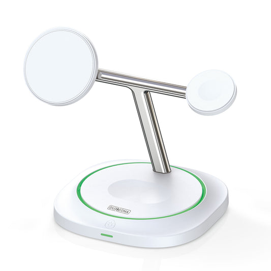 DUZZONA W16 15W 3-in-1 Magnetic Wireless Charger Cellphone Charging Stand for AirPods, iWatch