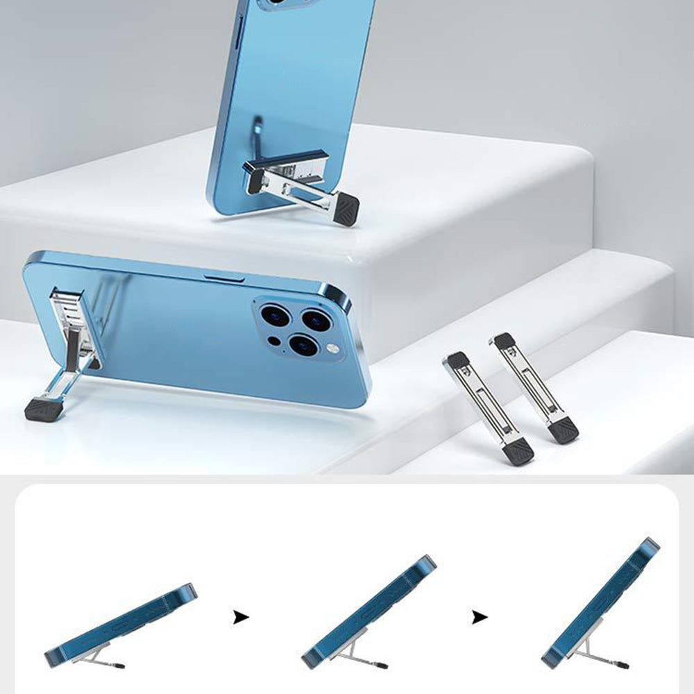 Adhesive L Bracket Ultra Slim Zinc Alloy Cell Phone Stand Folding Tablet Kickstand Support