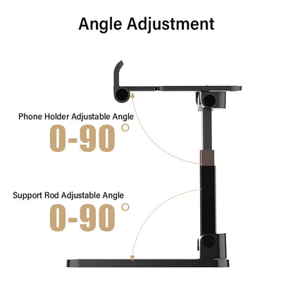 CCT14 Lifting Folding Phone Holder Portable Multi-Angle Adjustable Phone Stand for iPhone, Samsung, Huawei