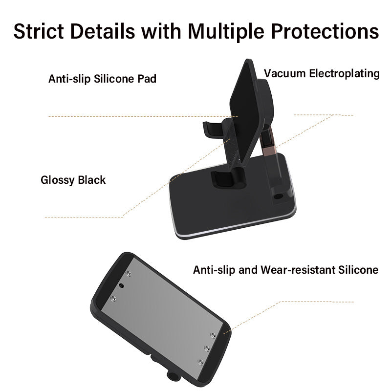CCT14 Lifting Folding Phone Holder Portable Multi-Angle Adjustable Phone Stand for iPhone, Samsung, Huawei