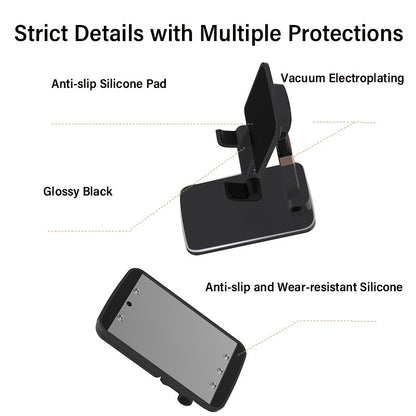CCT14 Lifting Folding Phone Holder Portable Multi-Angle Adjustable Phone Stand for iPhone, Samsung, Huawei