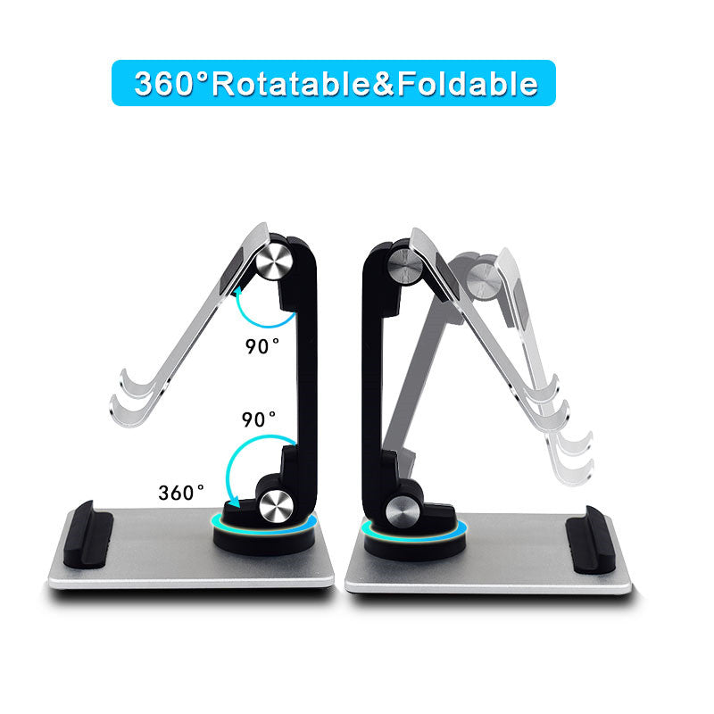 TM12 Mini Folding Phone Stand Aluminum Alloy Desktop Rotating Tablet Stand Adjustable Cell Phone Holder