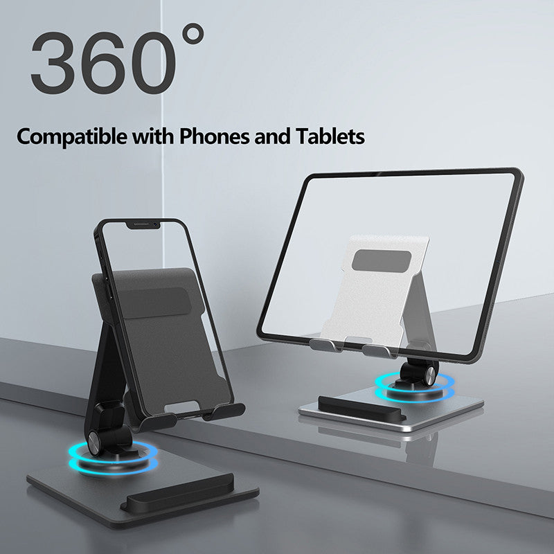 TM12 Mini Folding Phone Stand Aluminum Alloy Desktop Rotating Tablet Stand Adjustable Cell Phone Holder