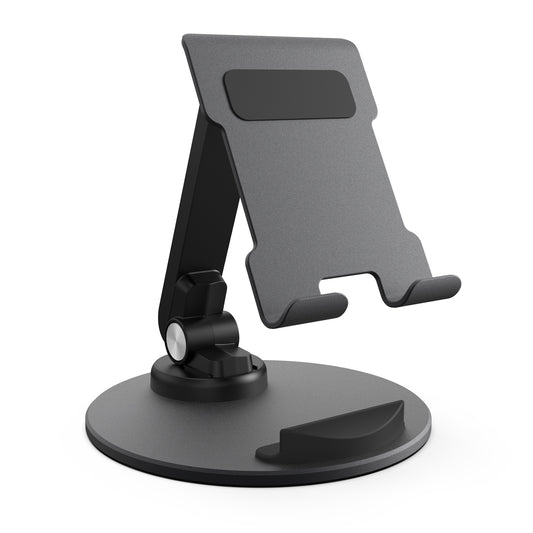 TM13 Round Base Folding Tablet Stand Aluminum Alloy Mini Rotating Phone Stand Adjustable Cell Phone Holder