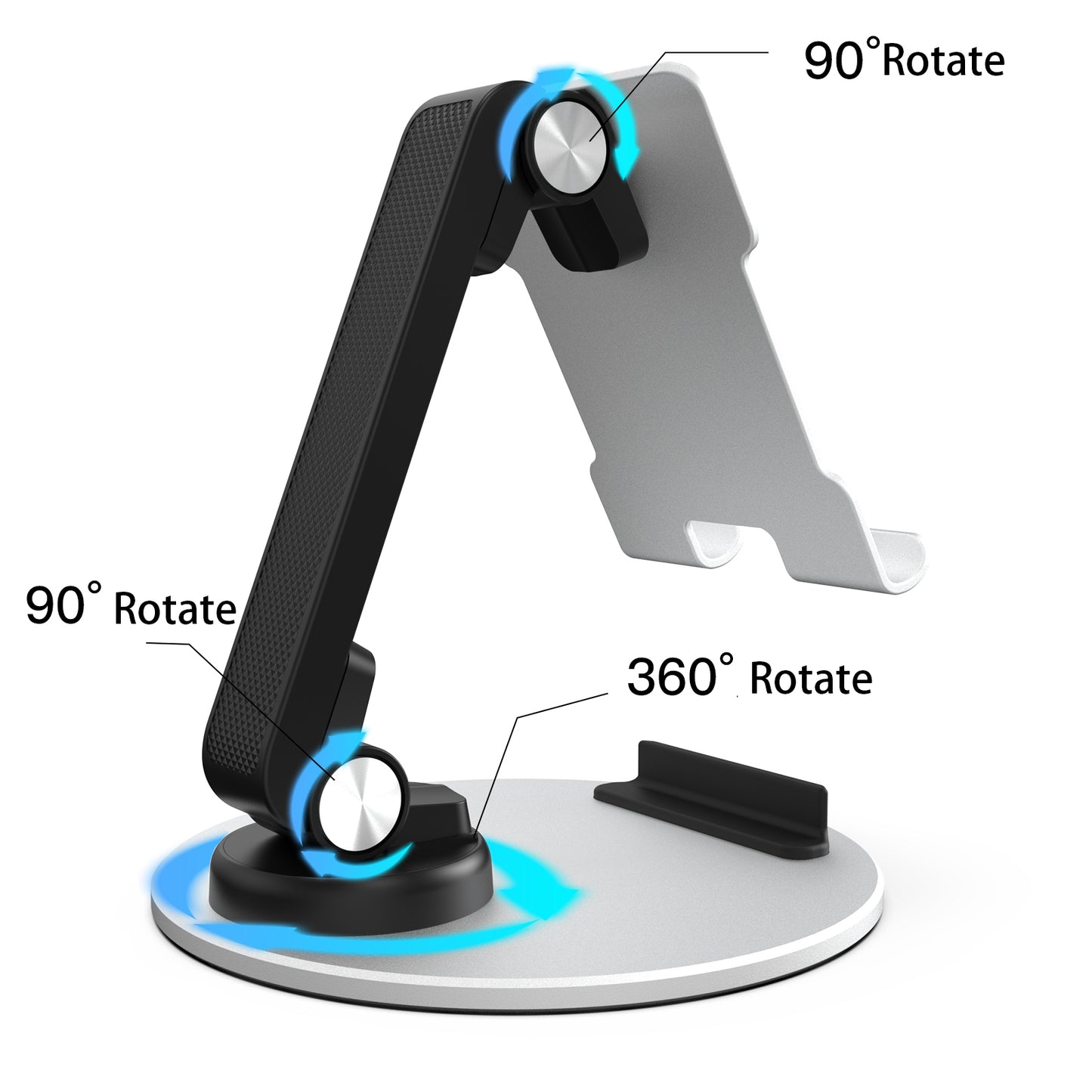 TM13 Round Base Folding Tablet Stand Aluminum Alloy Mini Rotating Phone Stand Adjustable Cell Phone Holder