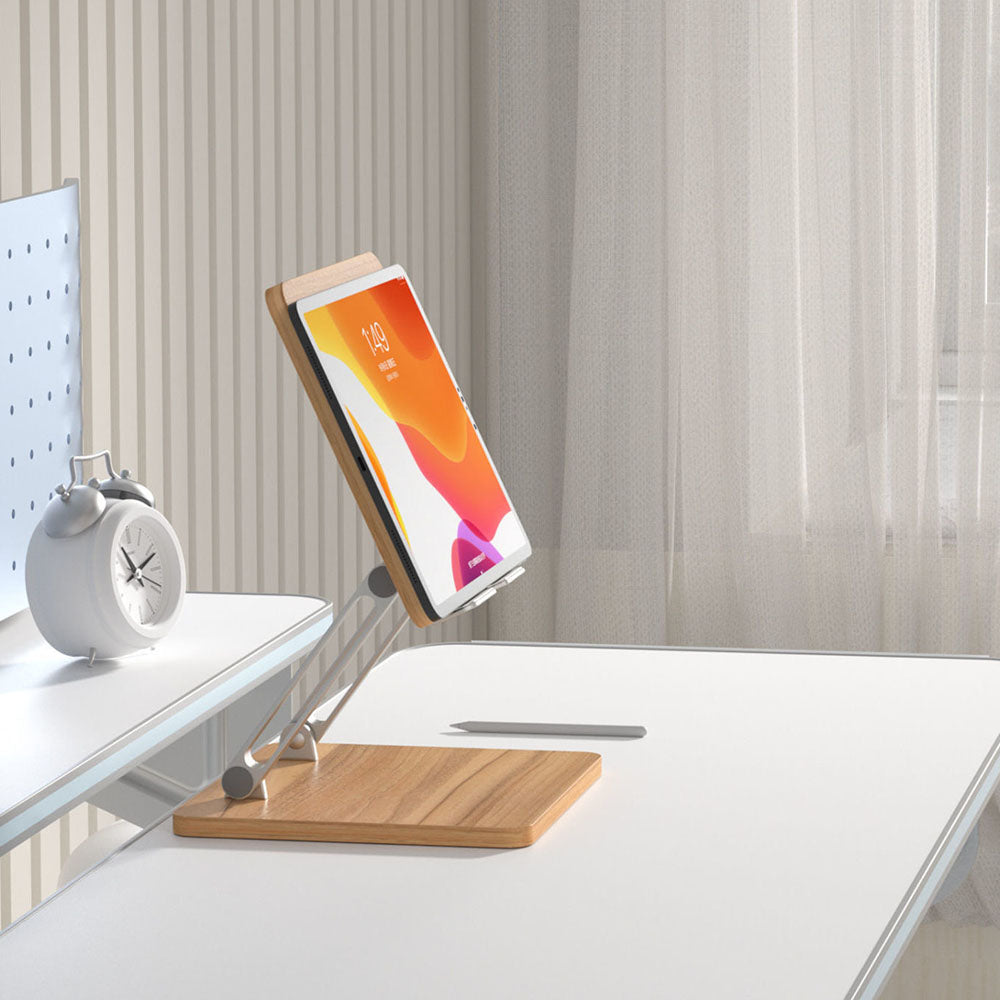 AP-2DP Wooden Reading Stand Folding Metal Book Tablet Holder Portable Desktop Drawing Stand for Kids